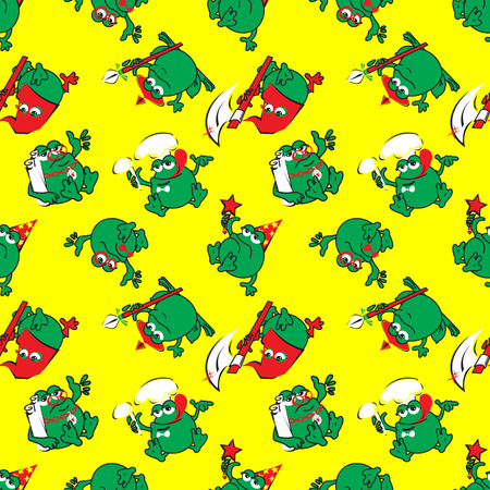 Seamless pattern with frog royalのイラスト素材