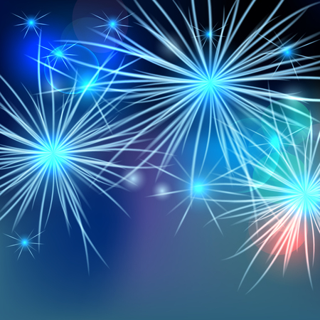 Vector fireworks background. Beautiful light spark backgroundのイラスト素材