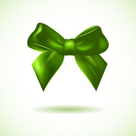 Green bow isolated on whiteのイラスト素材