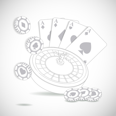 Casino composition with roulette wheelのイラスト素材