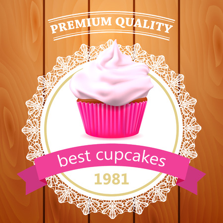 Vector cupcake bannerのイラスト素材