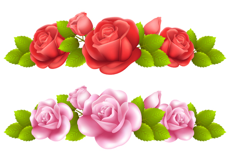 Vector background with colored roses.のイラスト素材