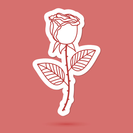 Single cute rose, element for your designesのイラスト素材