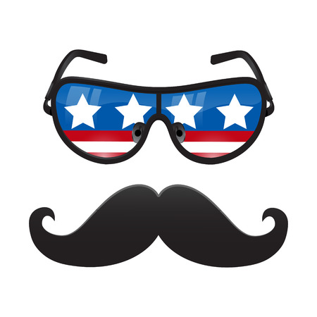 Vector Mustache and Glasse iconのイラスト素材