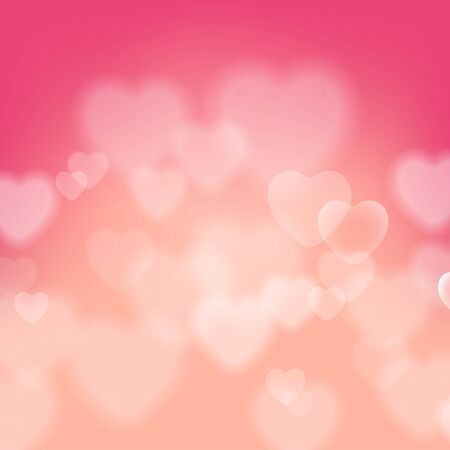 Shining bokeh effect hearts vector backgroundのイラスト素材