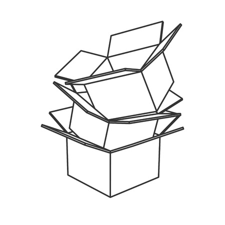 Cardboard boxes icon blackのイラスト素材