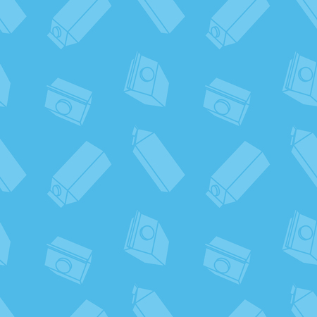 Blue seamless with milk carton in flat styleのイラスト素材