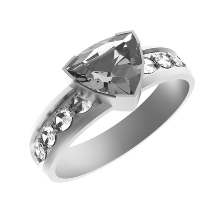 Diamond solitaire engagement ringの写真素材