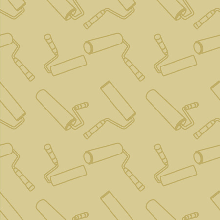 Vector beige seamless of paint rollersのイラスト素材