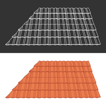 Tile element of roofのイラスト素材