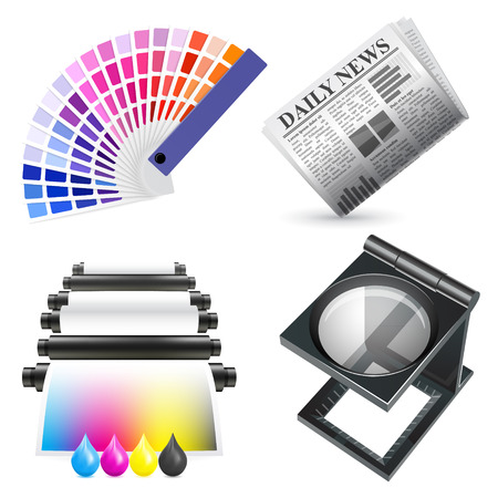 Vector print icon setのイラスト素材