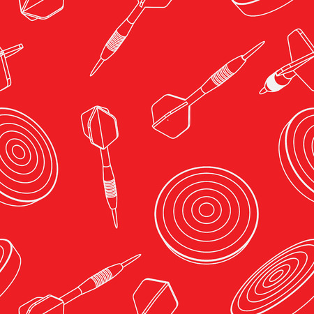 Vector seamless of  dartboard and dart arrowのイラスト素材