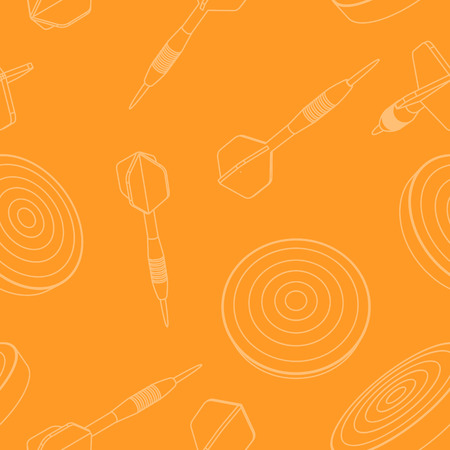 Vector seamless of  dartboard and dart arrowのイラスト素材