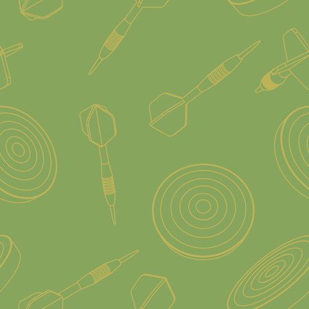 Vector seamless of  dartboard and dart arrowのイラスト素材
