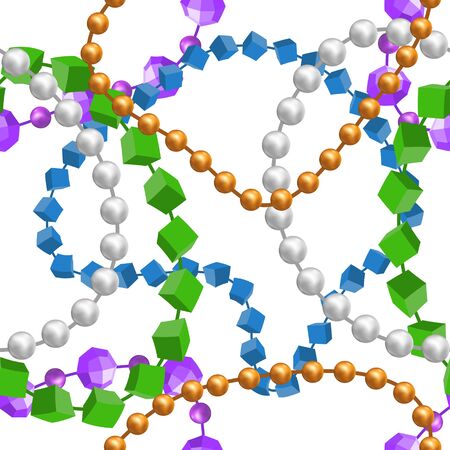 Mardi gras seamless pattern with color beads 02のイラスト素材