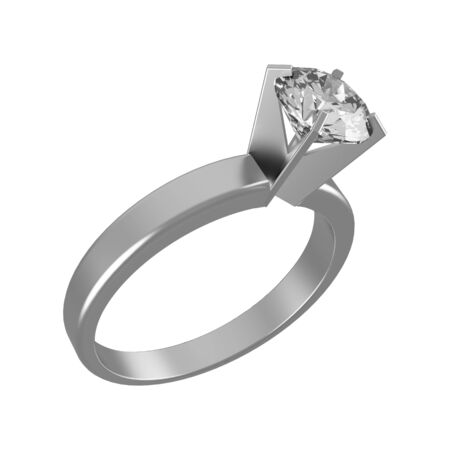 Diamond solitaire engagement ringの写真素材