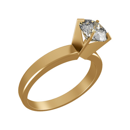 Diamond solitaire engagement ringの写真素材