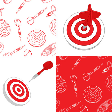 Darts target and seamless setのイラスト素材
