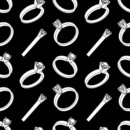 Seamless pattern with engagement ringのイラスト素材
