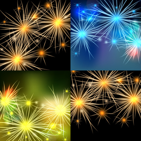 Vector fireworks backgrounds setのイラスト素材