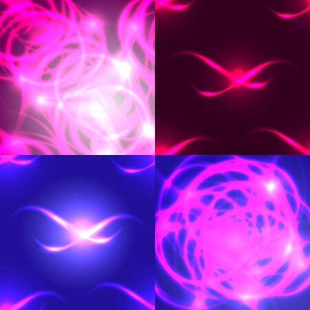 Circle abstract lights, vector backgrounds setのイラスト素材