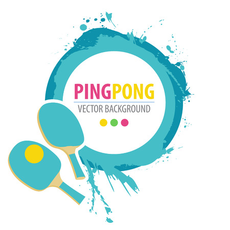 Ping-pong rackets and ball on grunge background.のイラスト素材