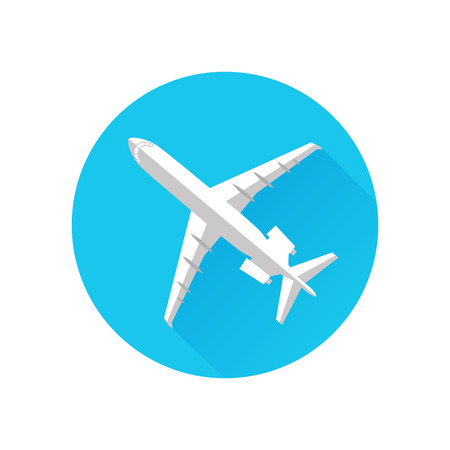 Airplane Icon Flat Minimal Vector Silhouetteのイラスト素材