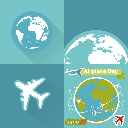 Around the world travelling by airplane.のイラスト素材