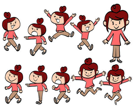 Illustration of the behavior patterns of an energetic childのイラスト素材