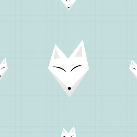 Arctic Fox White Background Vector Illustrationのイラスト素材