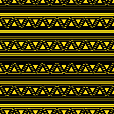 Triangle Aztec Yellow Neon Background Vector Illustrationのイラスト素材