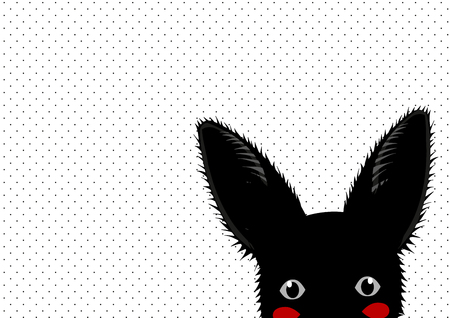 Black Rabbit Dots Background Vector Illustrationのイラスト素材