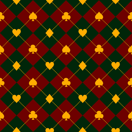 Card Suits Green Royal Red Diamond Background Vector Illustrationのイラスト素材
