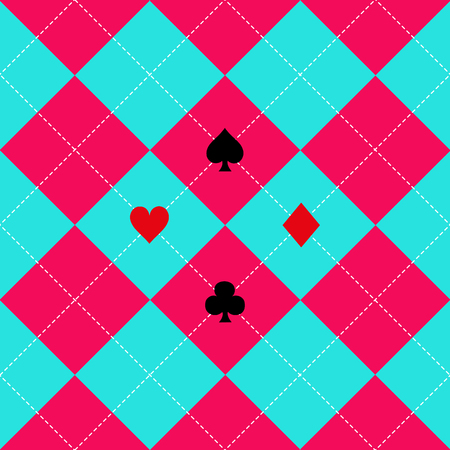 Card Suits Blue Sky Pink Diamond Background Vector Illustrationのイラスト素材