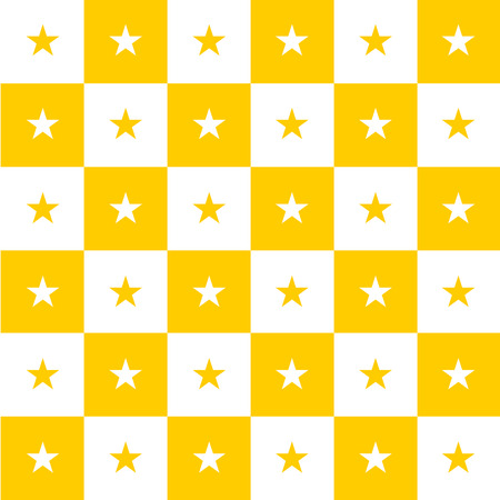 Star Yellow White Chess Board Background Vector Illustrationのイラスト素材
