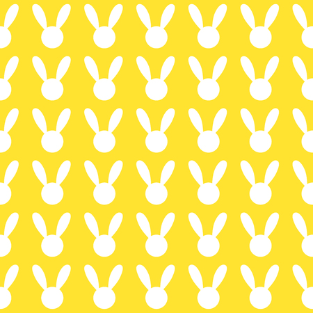 White Rabbit Yellow Background Vector Illustrationのイラスト素材
