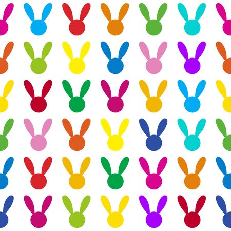 Colorful Rabbit White Background Vector Illuatrationのイラスト素材