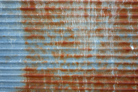 Old Red Brown Silver Rusted Corrugated Wall Texture Background.の写真素材