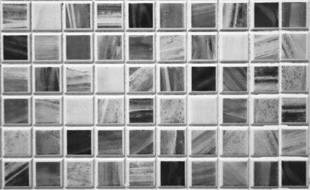 Monotone Black White Marble Tile Abstract Texture Background.