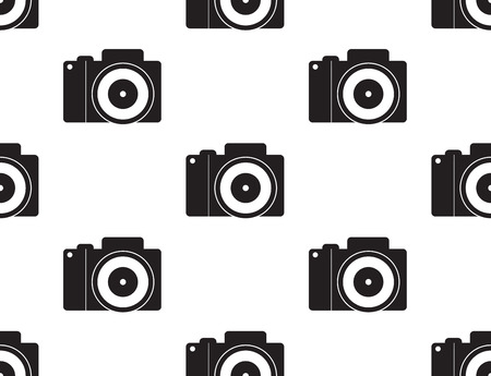 DSLR Camera icon Vector Illustration. Flat Sign Seamless on White Background.のイラスト素材
