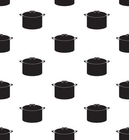Pot icon Vector Illustration. Flat Sign Seamless on White Background.のイラスト素材