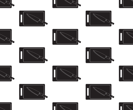 Knife and Cutting Board icon Vector Illustration. Flat Sign Seamless on White Background.のイラスト素材