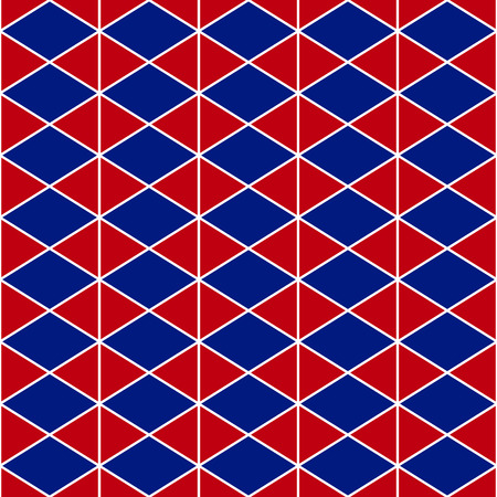Red Navy Blue Triangle Seamless Background. Vector Illustration.