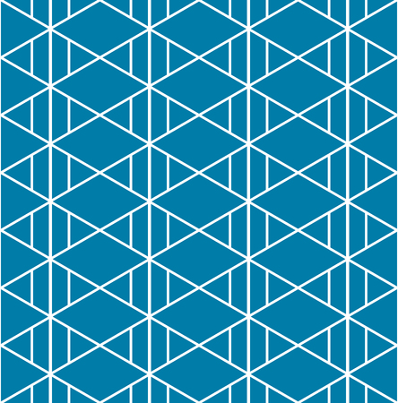 Triangle Aztec Indigo Blue Pattern Seamless Background. Vector Illustration.のイラスト素材
