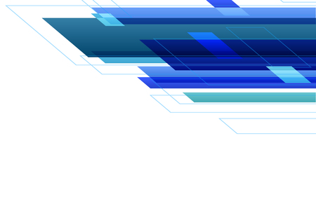 Blue Tone Abstract Square Technology White Background. Vector Illustration.のイラスト素材