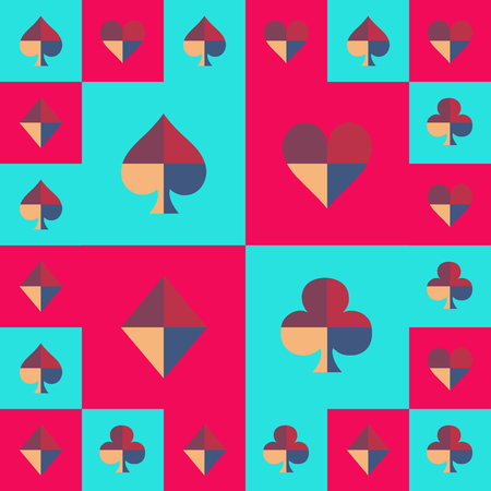 Card Suit Chess Board Blue Sky and Pink Pattern. Vector Illustrationのイラスト素材