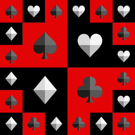 Card Suit Chess Board Red and Black Pattern. Vector Illustrationのイラスト素材