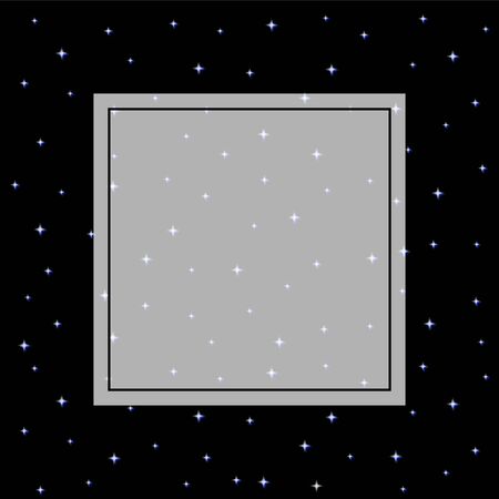 Starry Night Sky Banner on Black Background Vector Illustrationのイラスト素材