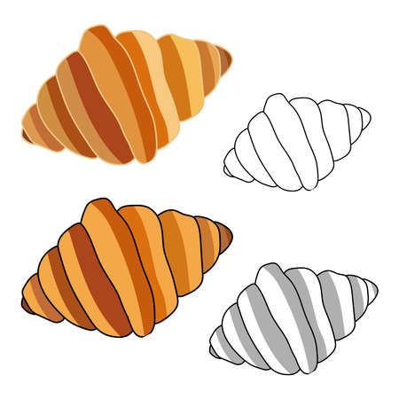 Croissant isolated on white background. Vector Illustrationのイラスト素材