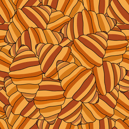 Croissant Seamless Background. Vector Illustrationのイラスト素材